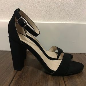 Bamboo Black Strappy Heels